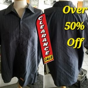 Men's Automotive Work shirt grey with silver pin stripes Sz XL Bx 2